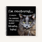 Funny Cat is Nocturnal Evil Laugh  Notizblock (Vorderseite)