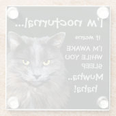 Funny Cat ist Nocturnal Evil Laugh Glasuntersetzer (Rückseite)
