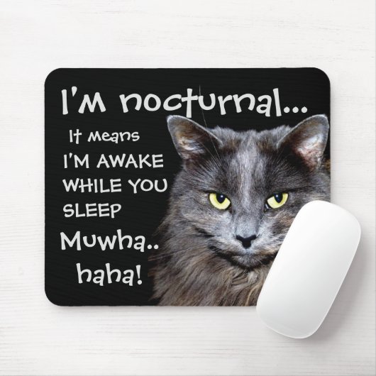 Funny Cat ist Nocturnal Evil Laugh Mousepad (Mit Mouse)