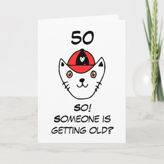 Funny Cat Joke Snarky Sister 50. Geburtstag Karte (Vorderseite)
