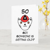 Funny Cat Joke Snarky Sister 50. Geburtstag Karte (Gelbe Blume)