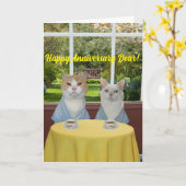 Funny Cat Jubiläumskarte für den Ehemann Karte (Gelbe Blume)