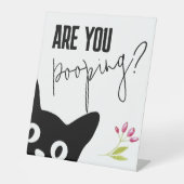 Funny Cat Kacke du Sign, Funny Black Cat Sockelschild (Vorderseite)