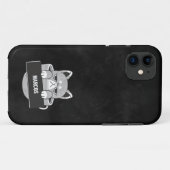 Funny Cat Kaffeedesign individuelle Name Case-Mate iPhone Hülle (Rückseite (Horizontal))