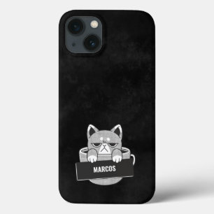 Funny Cat Kaffeedesign individuelle Name Case-Mate iPhone Hülle