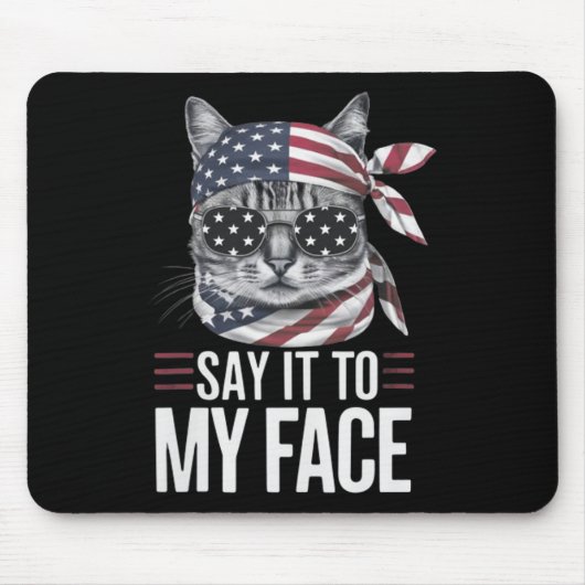 Funny Cat Kamala Harris 2024 sagt es mir ins Gesic Mousepad (Vorne)
