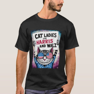 Funny Cat Kamala Harris Tim Walz Harris Waltz 2024 T-Shirt