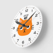 Funny Cat kannst du nicht Orange Cat Runde Wanduhr (Winkel)
