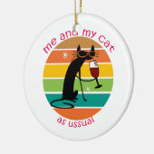 Funny Cat Keramik Ornament (Links)