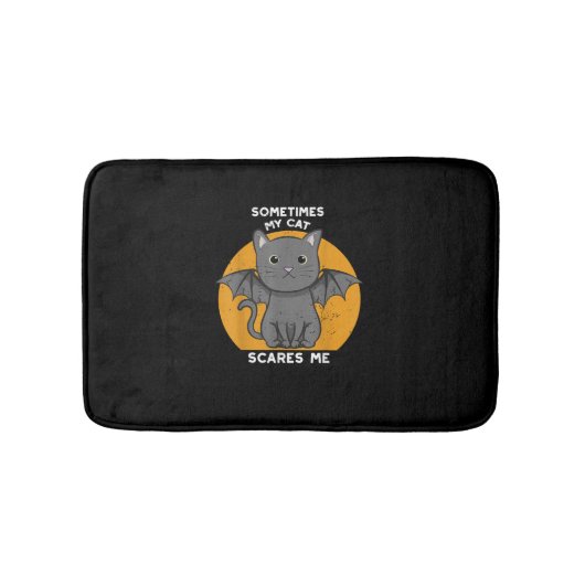 Funny Cat Kitten Halloween Design Crazy Cat Lo Badematte (Vorderseite)