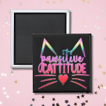 Funny Cat Kitten Pun PAWSITIVE CATITUE Magnet<br><div class="desc">Genießen Sie die Pawsitive Katitude mit unserem außergewöhnlichen Magneten! Dieser kleine Chuckler bietet einen zauberhaften, stimmungsfördernden lustigen Pun, der sicher ein oder zwei Gigle von Ihren Gästen holen wird. Seine lebhafte Neontypografie Set den Ton für gute Lebensfreude und fröhliche Energie, sodass selbst die leisesten Kühlschrank-Türen mit Farbe und Charakter zerplatzen....</div>