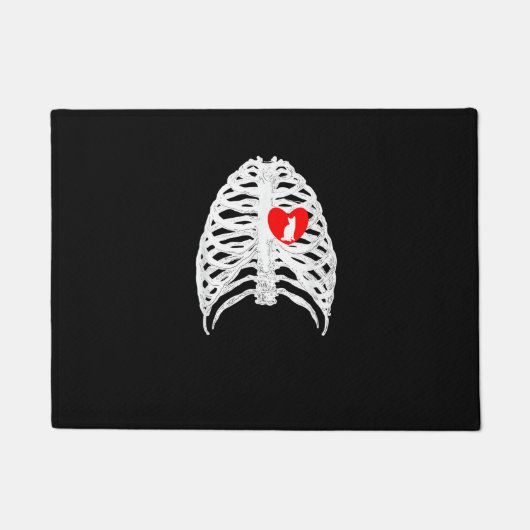 Funny Cat Kitten Skeleton Halloween Kostümgeschenk Fußmatte (Vorderseite)