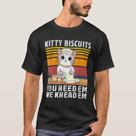 Funny Cat Kitty niedlich Kitty Biscuits We Knead E T-Shirt (Vorderseite)