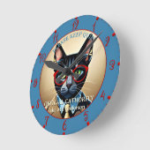 Funny Cat Klassenzimmer Lehrer Runde Wanduhr (Winkel)
