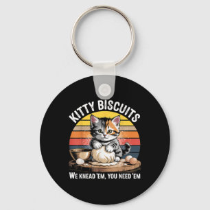 Funny Cat Kneading Dough Retro Kitty Biscuits Desi Schlüsselanhänger