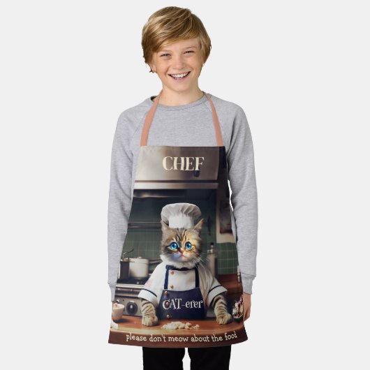Funny Cat Koch Caterer Niedlich Schürze (Getragen)