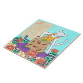 Funny Cat Koch kreiert Geburtstagskuchen Fliese (Seite)