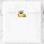 Funny Cat lacht Runder Aufkleber (Tasche)