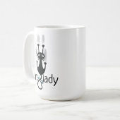 Funny Cat Lady Black Cat 15 Unzen Kaffee Tasse (Vorderseite Links)