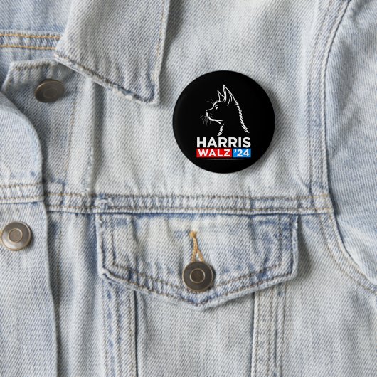 Funny Cat Lady Kamala Harris Waltz Wahl 2024 Button (Beispiel)