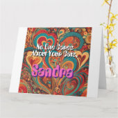 Funny Cat Lady personalize Funky Karte (Gelbe Blume)