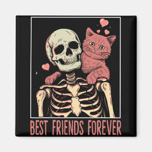 Funny Cat Lady Tarot Card Skelett Kitten Lover Ca Magnet