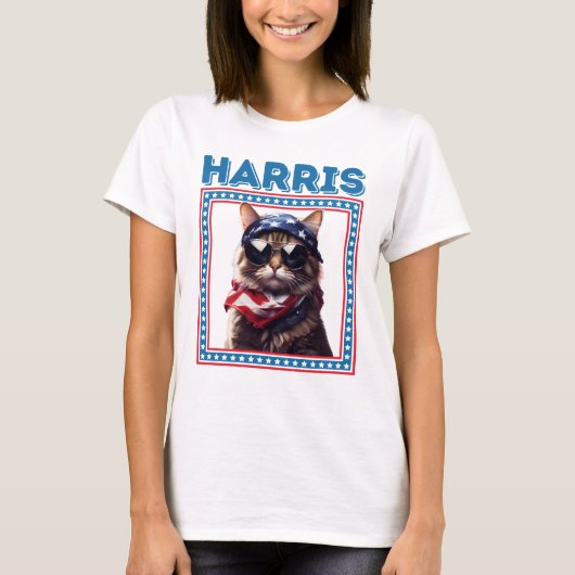 Funny Cat Ladys Harris T-Shirt (Vorderseite)