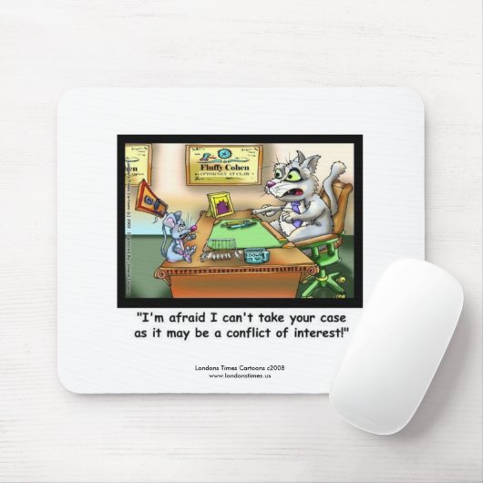 Funny Cat & Lawyer Funny Mouse Pad Mousepad (Mit Mouse)