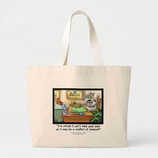 Funny Cat & Lawyer Tote Bag Jumbo Stoffbeutel (Vorne)
