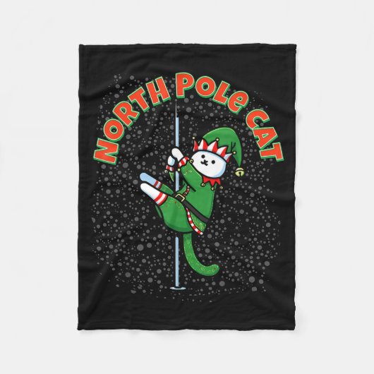 Funny Cat Le Dance Elf Costume Christmas Holiday C Fleecedecke (Vorderseite)