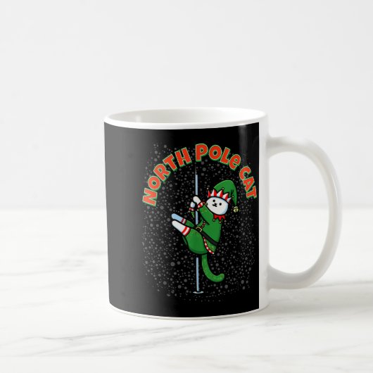 Funny Cat Le Dance Elf Costume Christmas Holiday C Kaffeetasse (Rechts)
