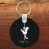 Funny Cat Le Dancing Or Is It A Lecat Wordplay Jok Schlüsselanhänger (Vorderseite)