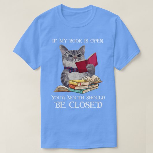 Funny Cat, Lesebuch T-Shirt (Design vorne)
