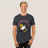 Funny Cat Liebhaber "Purrcrastinator" Niedlich Gra Tri-Blend Shirt (Vorderseite voll)
