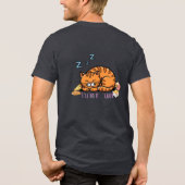Funny Cat Liebhaber "Purrcrastinator" Niedlich Gra Tri-Blend Shirt (Rückseite)