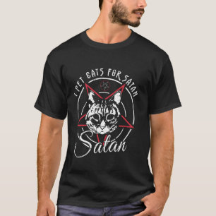 Funny Cat Liebhaber und Satanic Occult Pentagram G T-Shirt