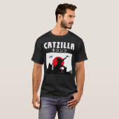 Funny Cat Liebt Japanisch Catzilla Unglaublich wit T-Shirt (Vorne ganz)