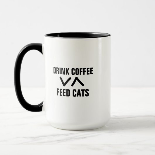 Funny Cat liebt Tasse, Füttre Katzen trinken Kaffe Tasse (Links)