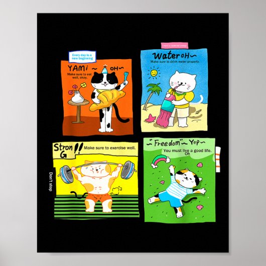 Funny Cat Lifestyle Quotes - Cute Cat Gift For Cat Poster (Vorne)