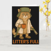 Funny Cat Litter's Full Christmas Cat Xmas Women M Karte (Gelbe Blume)