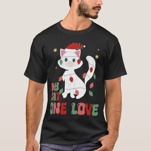 Funny Cat Love Design T - Shirt (Vorderseite)