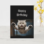 Funny Cat Lover Birthday Animal Karte (Gelbe Blume)