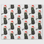 Funny Cat Lover Black Bombay Weihnachten Geschenkpapier (Flach)