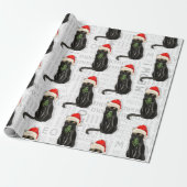Funny Cat Lover Black Bombay Weihnachten Geschenkpapier (Ungerollt)