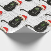 Funny Cat Lover Black Bombay Weihnachten Geschenkpapier (Ecke)