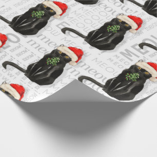 Funny Cat Lover Black Bombay Weihnachten Geschenkpapier