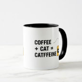 Funny Cat Lover Caffeine Addict Gift Tasse (VorderseiteRechts)