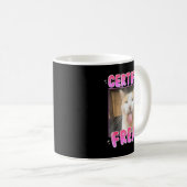 Funny Cat Lover Certified Freak Eat Cement Cursed Kaffeetasse (VorderseiteRechts)