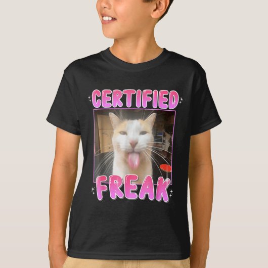 Funny Cat Lover Certified Freak Eat Cement Cursed  T-Shirt (Vorderseite)
