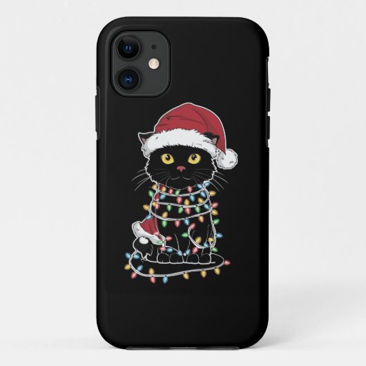 Funny Cat Lover Christmas Lights Case-Mate iPhone Hülle (Rückseite)